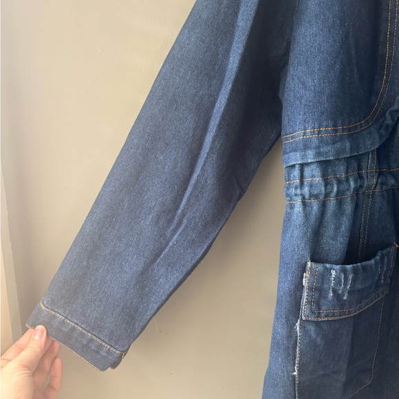 Huidan Denim Hooded Jacket | Women’s Size 8 | Utility Country Western Style - Picture 7 of 12